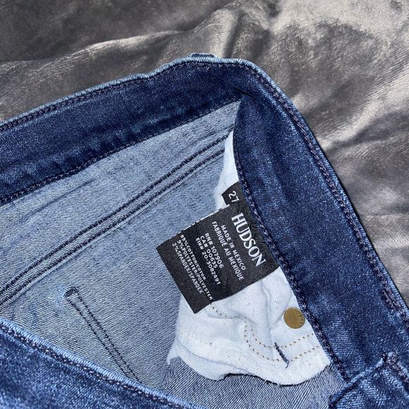 Hudson Krista Super Skinny Distressed Ankle Blue Stretch Denim Jeans Women's 27 - Picture 4 of 10